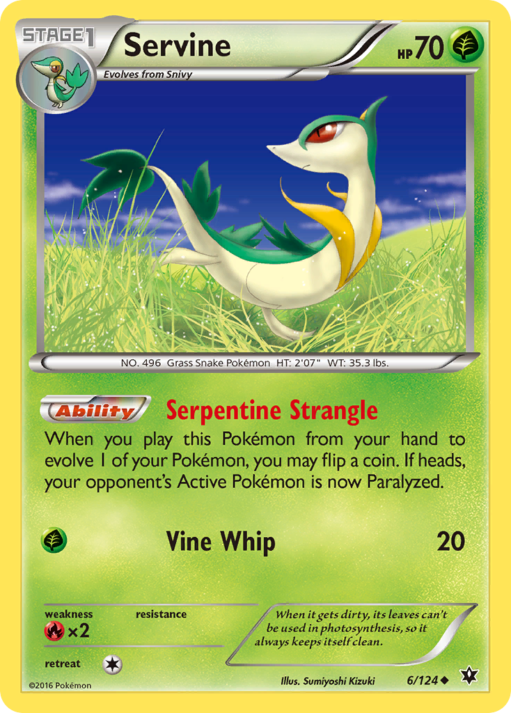 Servine (6/124) [XY: Fates Collide] | Mega City Incorporated