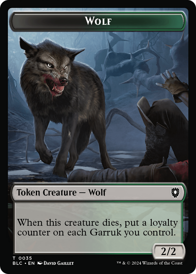 Human Soldier // Wolf (035) Double-Sided Token [Bloomburrow Commander Tokens] | Mega City Incorporated