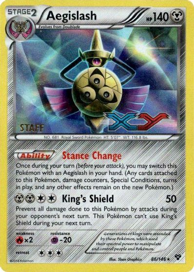 Aegislash (86/146) (Staff Prerelease Promo) [XY: Black Star Promos] | Mega City Incorporated