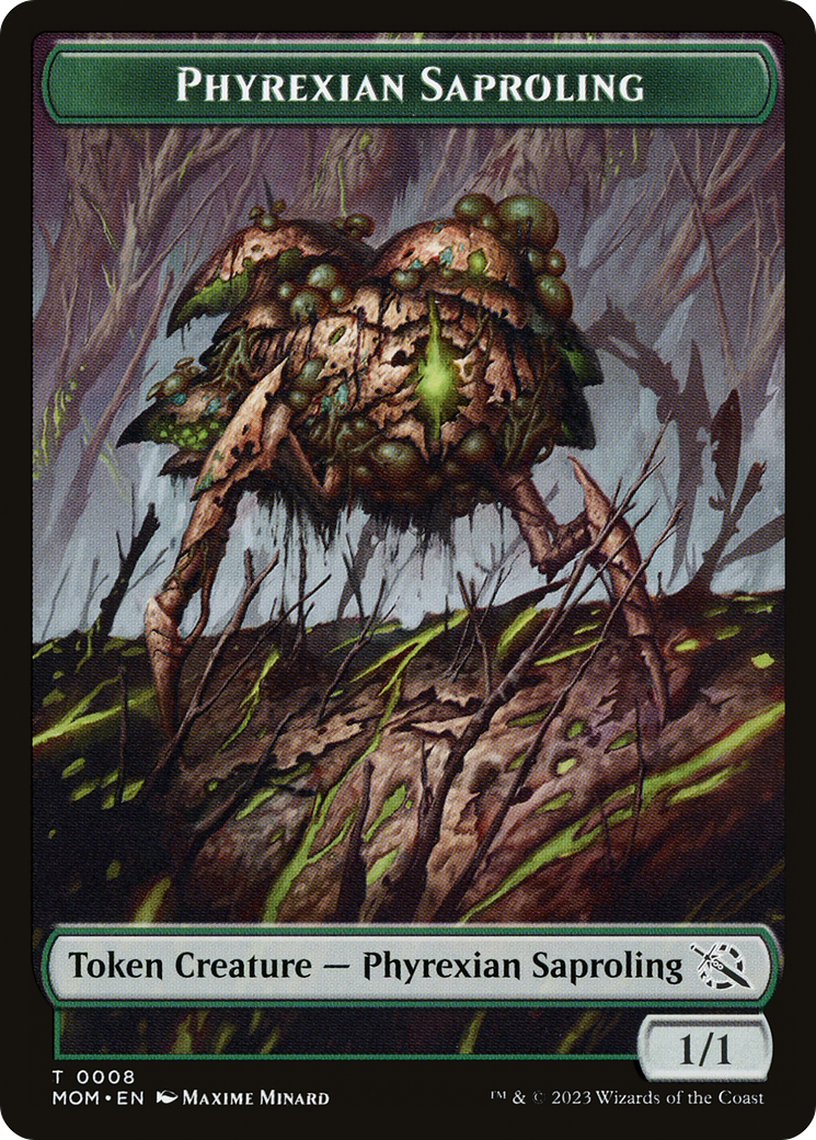 Treasure (20) // Phyrexian Saproling Double-Sided Token [March of the Machine Tokens] | Mega City Incorporated