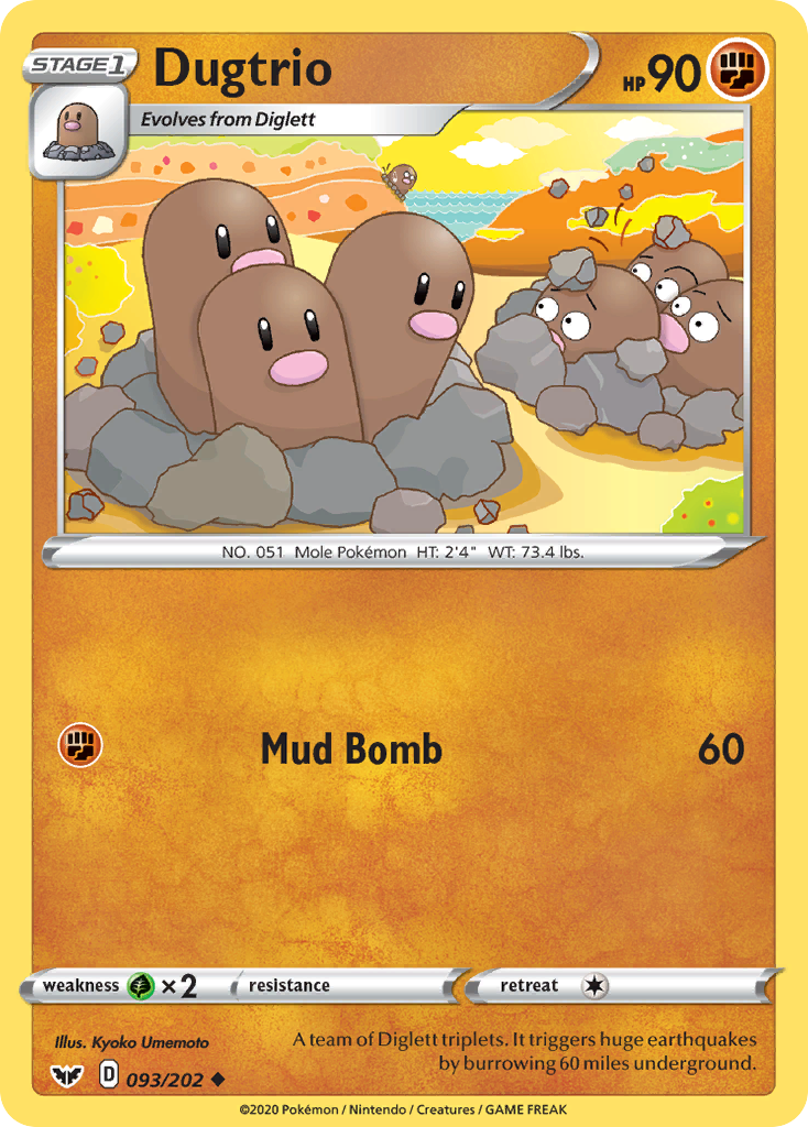 Dugtrio (093/202) [Sword & Shield: Base Set] | Mega City Incorporated