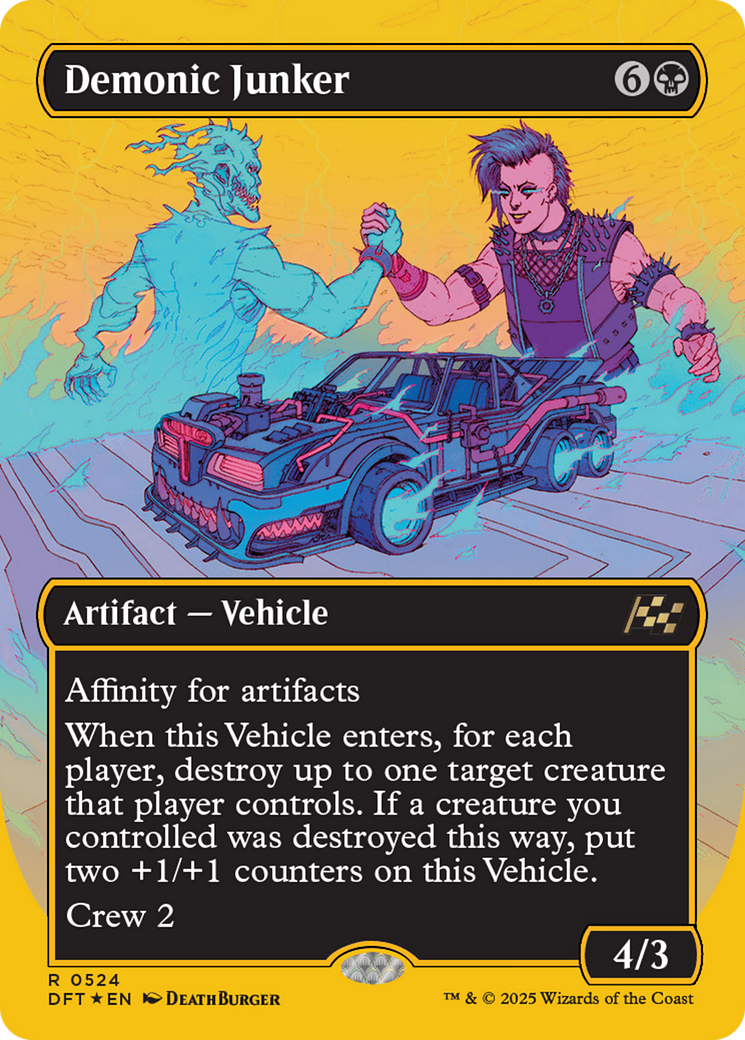 Demonic Junker (Borderless) (First-Place Foil) [Aetherdrift] | Mega City Incorporated