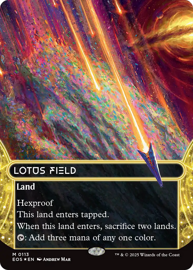 Lotus Field (0113) (Borderless) (Galaxy Foil) [Edge of Eternities: Stellar Sights] | Mega City Incorporated