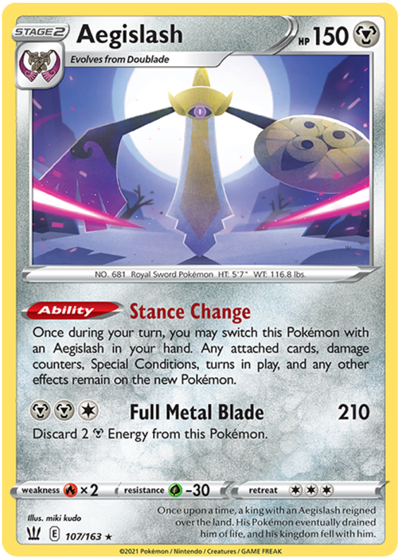 Aegislash (107/163) (107/163) [Sword & Shield: Battle Styles] | Mega City Incorporated