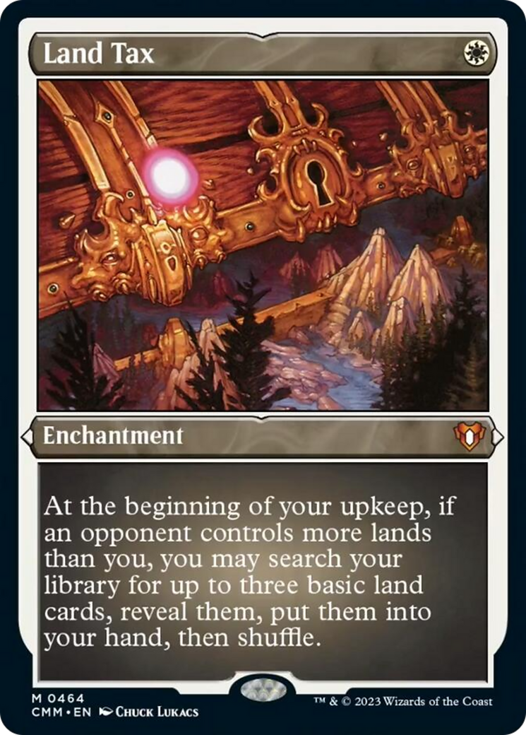 Land Tax (Foil Etched) [Commander Masters] | Mega City Incorporated