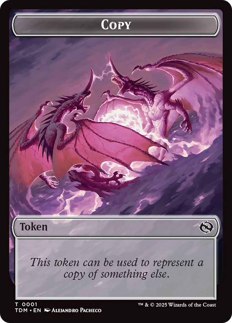 Copy // Dragon (0014) Double-Sided Token [Tarkir: Dragonstorm Commander Tokens] | Mega City Incorporated
