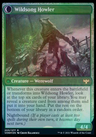 Howlpack Piper // Wildsong Howler [Innistrad: Crimson Vow Prerelease Promos] | Mega City Incorporated