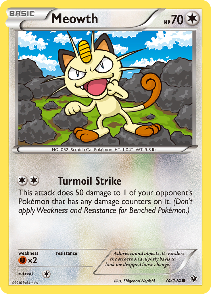 Meowth (74/124) [XY: Fates Collide] | Mega City Incorporated