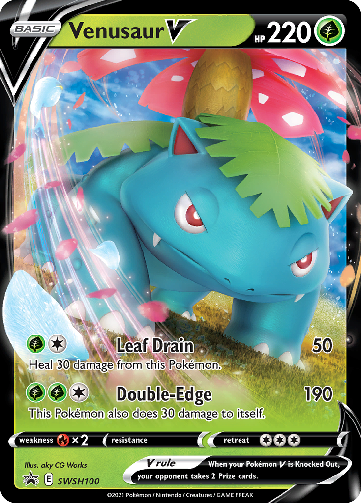 Venusaur V (SWSH100) [Sword & Shield: Black Star Promos] | Mega City Incorporated