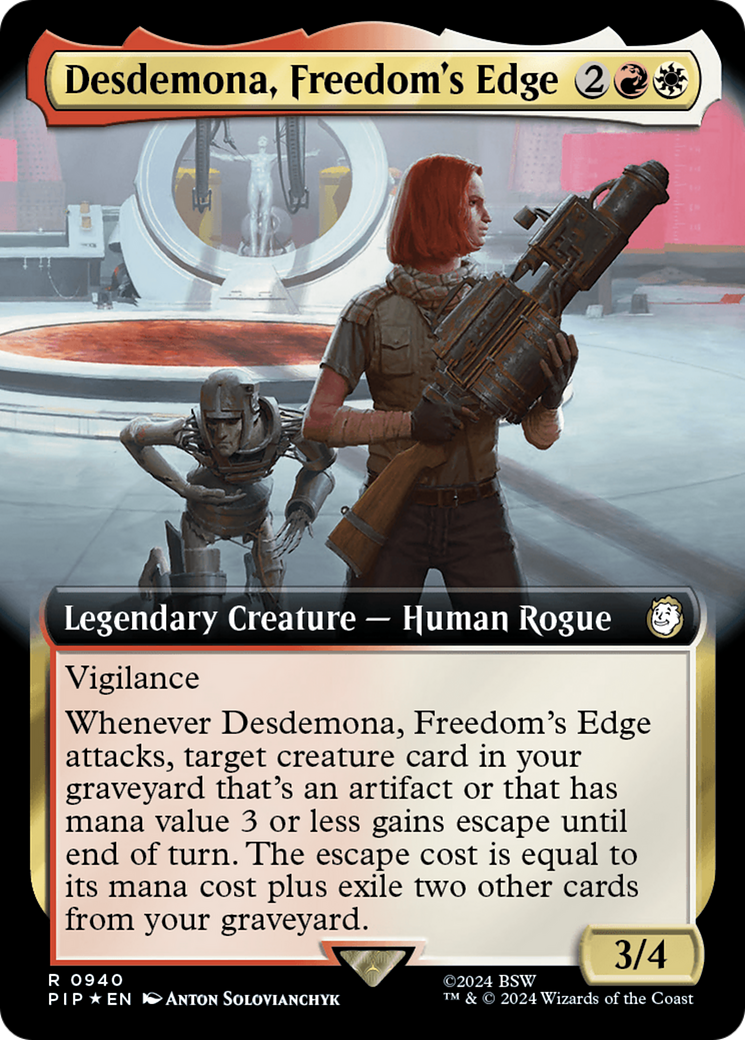 Desdemona, Freedom's Edge (Extended Art) (Surge Foil) [Fallout] | Mega City Incorporated