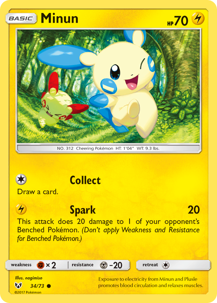 Minun (34/73) [Sun & Moon: Shining Legends] | Mega City Incorporated