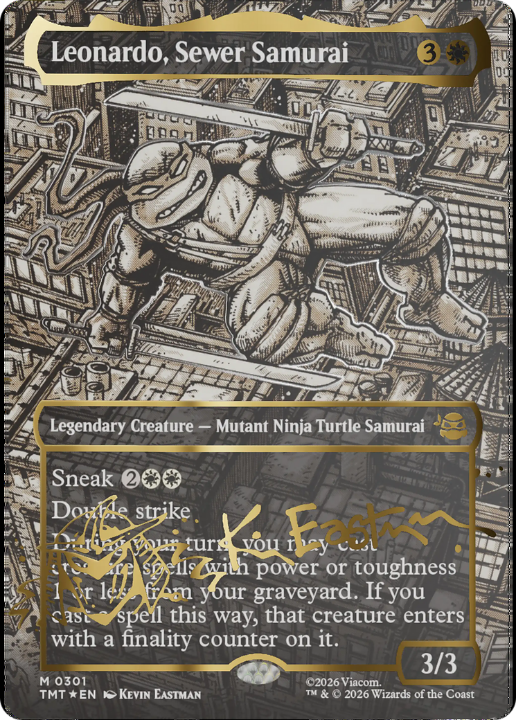 Leonardo, Sewer Samurai (Borderless) (Gold-Stamped Signature) [Teenage Mutant Ninja Turtles] | Mega City Incorporated