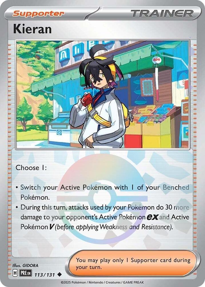 Kieran (113/131) (Poke Ball Pattern) [Scarlet & Violet: Prismatic Evolutions] | Mega City Incorporated