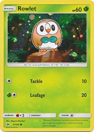 Rowlet (9/149) (Cosmos Holo) [Sun & Moon: Base Set] | Mega City Incorporated