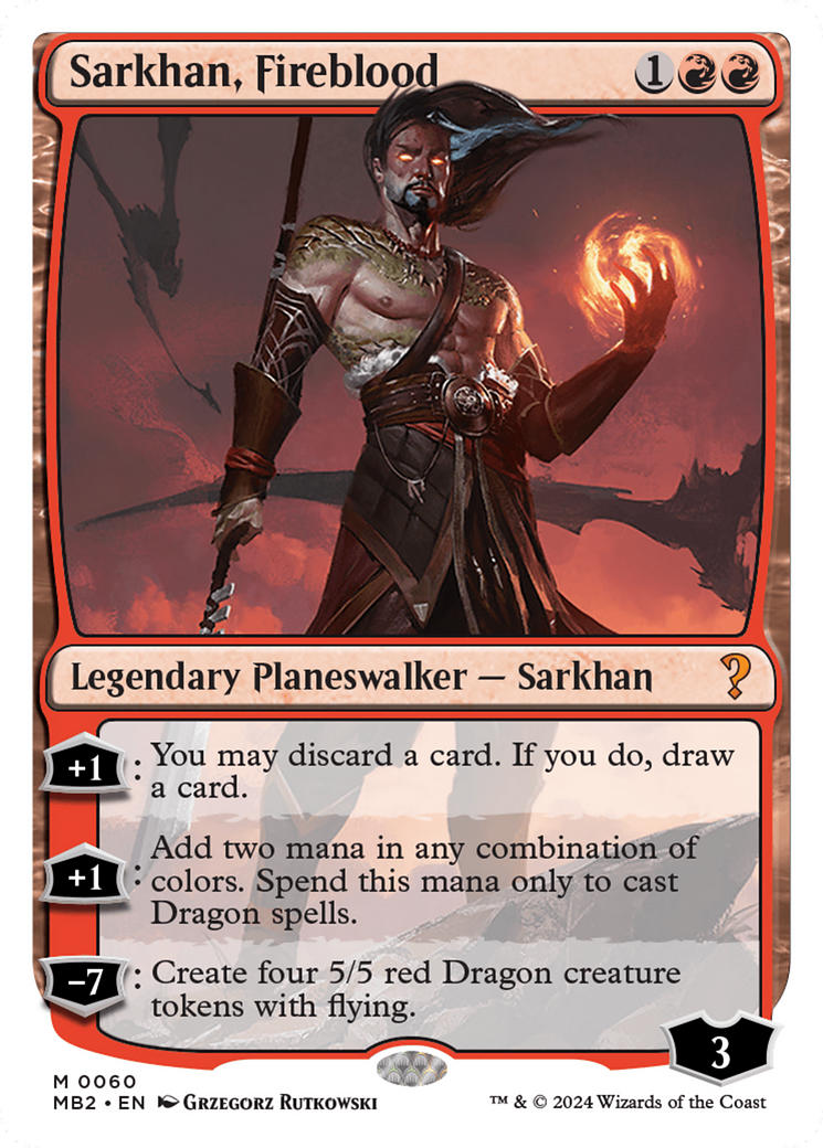 Sarkhan, Fireblood (White Border) [Mystery Booster 2] | Mega City Incorporated