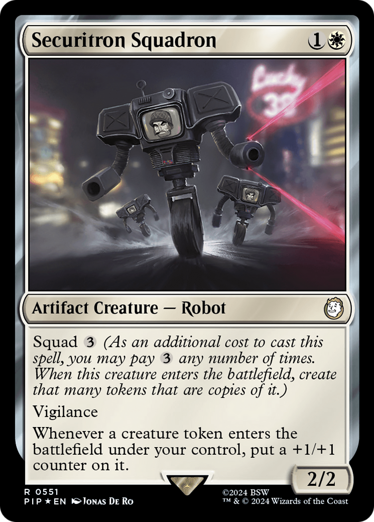 Securitron Squadron (Surge Foil) [Fallout] | Mega City Incorporated