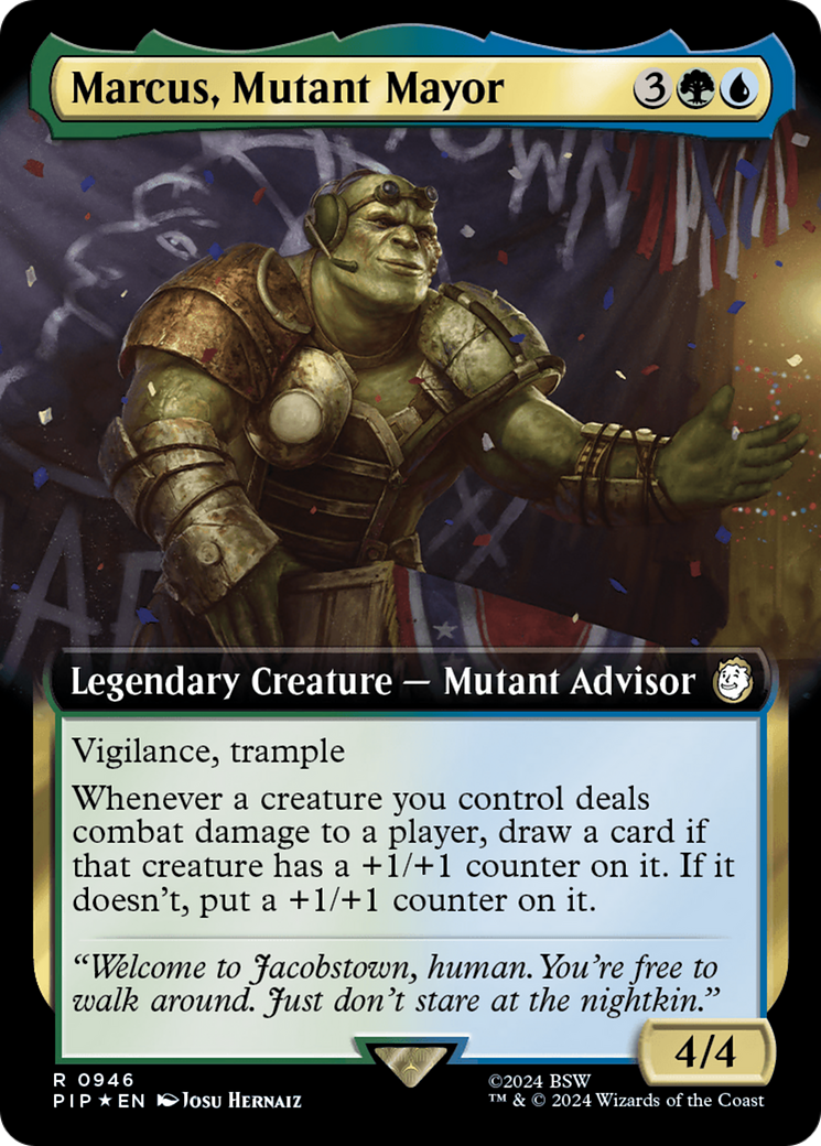 Marcus, Mutant Mayor (Extended Art) (Surge Foil) [Fallout] | Mega City Incorporated