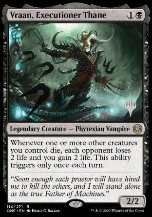 Vraan, Executioner Thane (Promo Pack) [Phyrexia: All Will Be One Promos] | Mega City Incorporated