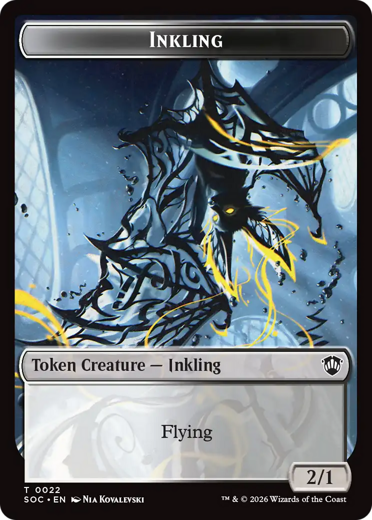 Cat // Inkling (0022) Double-Sided Token [Secrets of Strixhaven Commander Tokens] | Mega City Incorporated