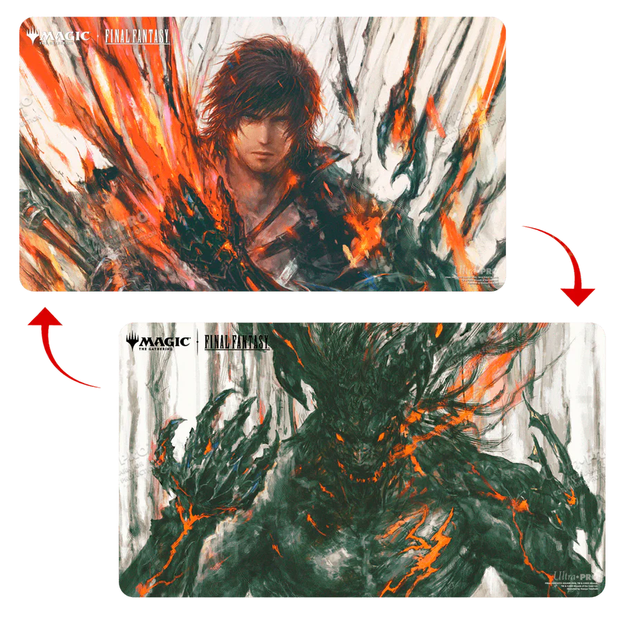 Magic: The Gathering®—FINAL FANTASY™ Clive, Ifrit’s Dominant / Ifrit, Warden of Inferno Double-Sided Playmat | Mega City Incorporated