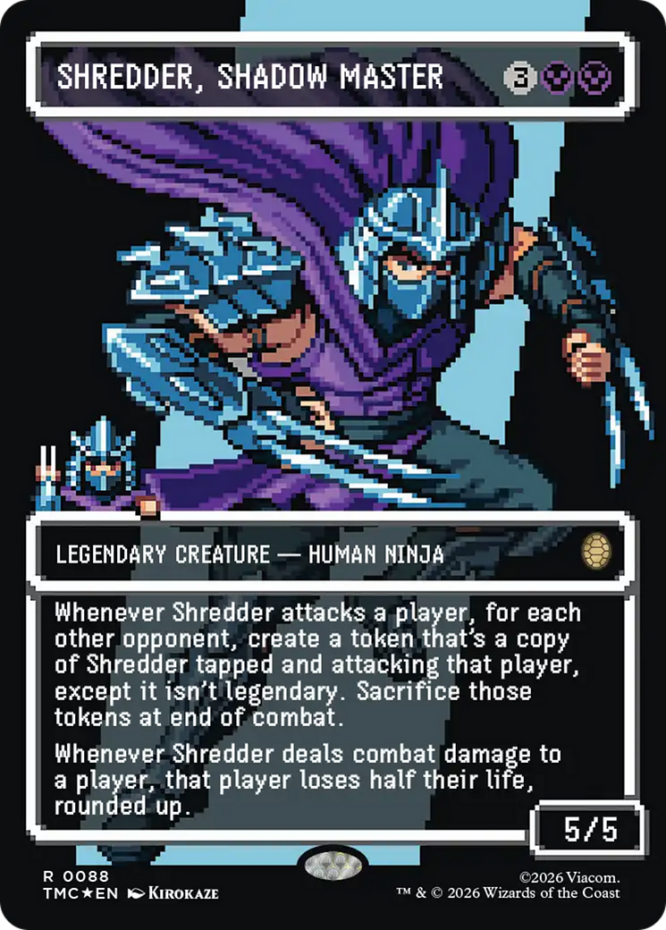 Shredder, Shadow Master (Borderless) (Surge Foil) [Teenage Mutant Ninja Turtles Commander] | Mega City Incorporated