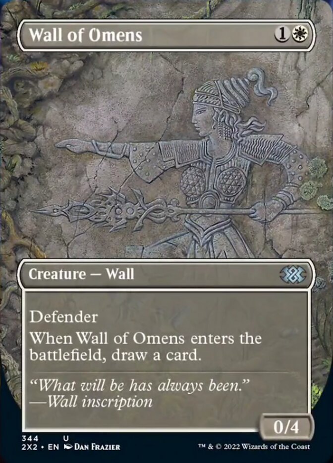 Wall of Omens (Borderless Alternate Art) [Double Masters 2022] | Mega City Incorporated