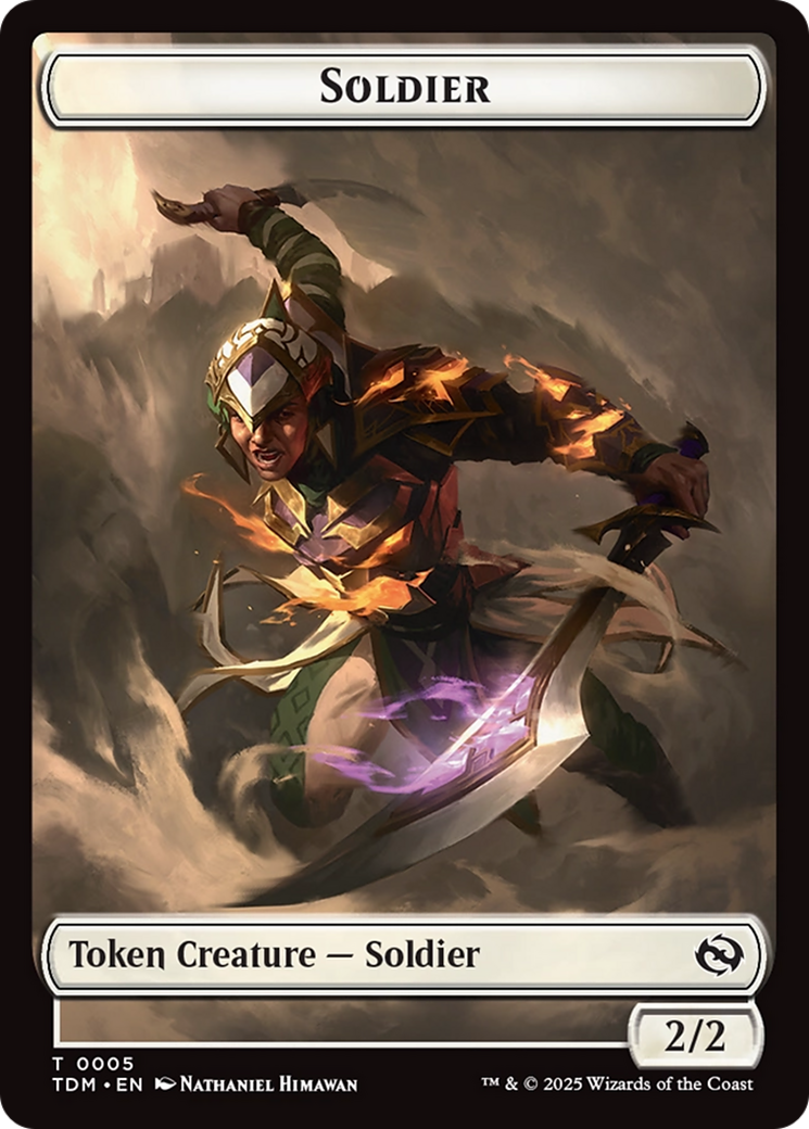 Soldier (0004) // Soldier (0005) Double-Sided Token [Tarkir: Dragonstorm Tokens] | Mega City Incorporated