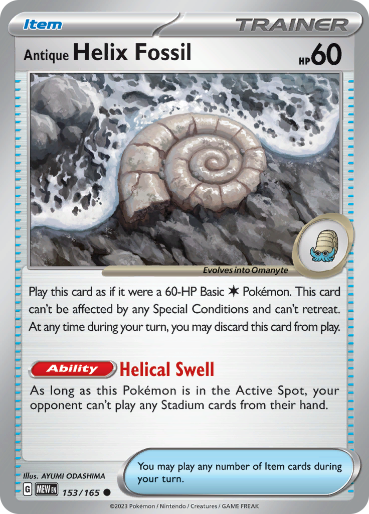 Antique Helix Fossil (153/165) [Scarlet & Violet 151] | Mega City Incorporated