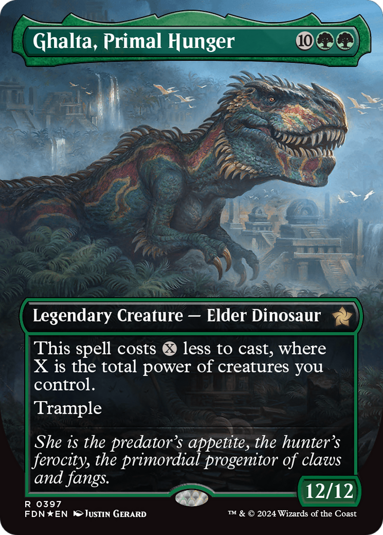 Ghalta, Primal Hunger (Borderless) (Mana Foil) [Foundations] | Mega City Incorporated