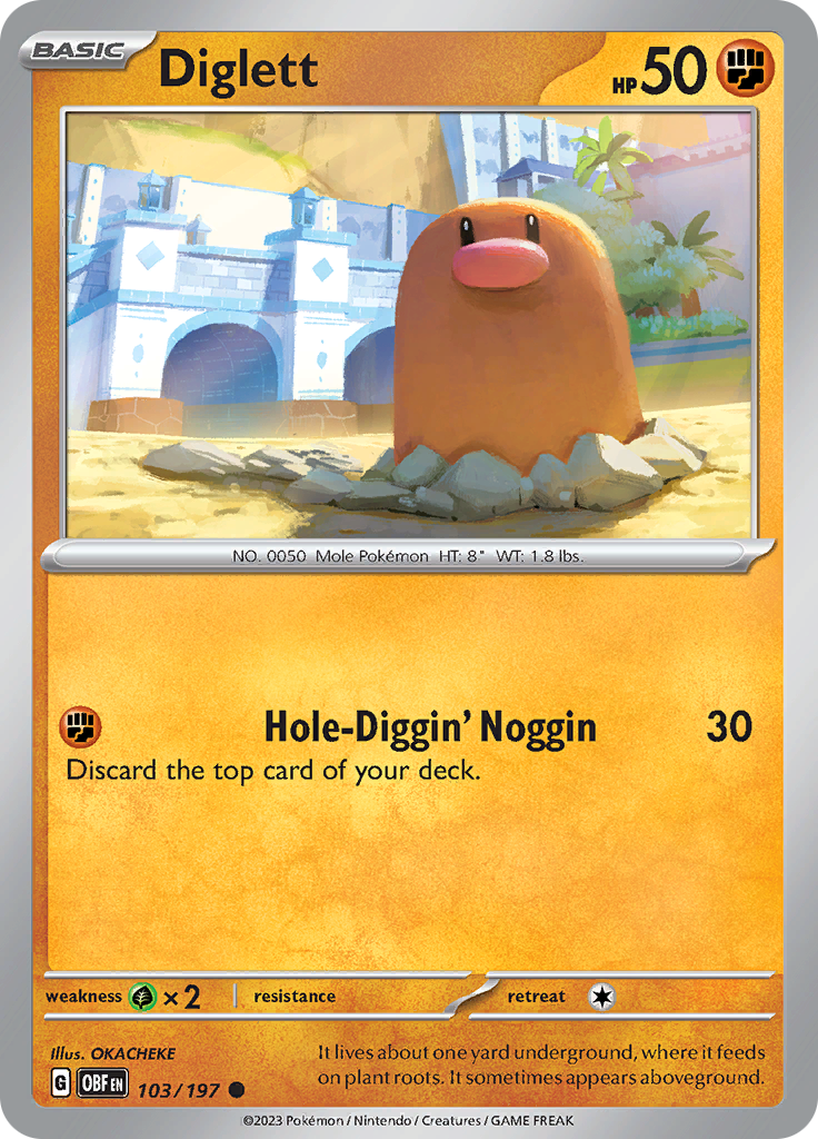 Diglett (103/197) [Scarlet & Violet: Obsidian Flames] | Mega City Incorporated