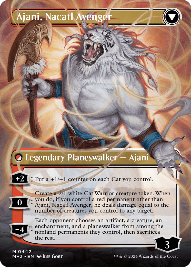 Ajani, Nacatl Pariah // Ajani, Nacatl Avenger (Borderless) [Modern Horizons 3] | Mega City Incorporated