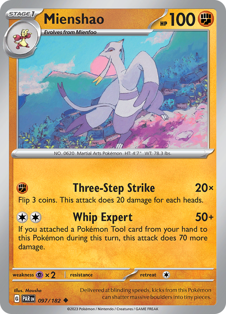 Mienshao (097/182) [Scarlet & Violet: Paradox Rift] | Mega City Incorporated