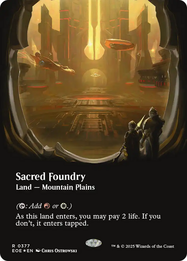 Sacred Foundry (Borderless) (Galaxy Foil) [Edge of Eternities] | Mega City Incorporated