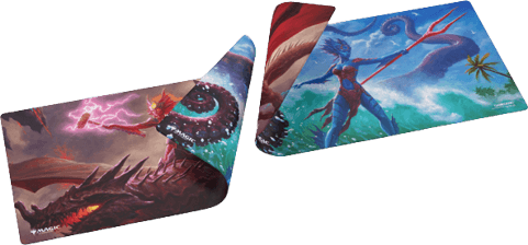 GAMEGEN!C Magic: The Gathering | Reality Fracture Double-sided Playmat - Kiora of Salt and Sand/Kiora of Fire and Ashes | Mega City Incorporated