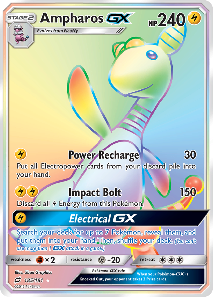 Ampharos GX (185/181) [Sun & Moon: Team Up] | Mega City Incorporated