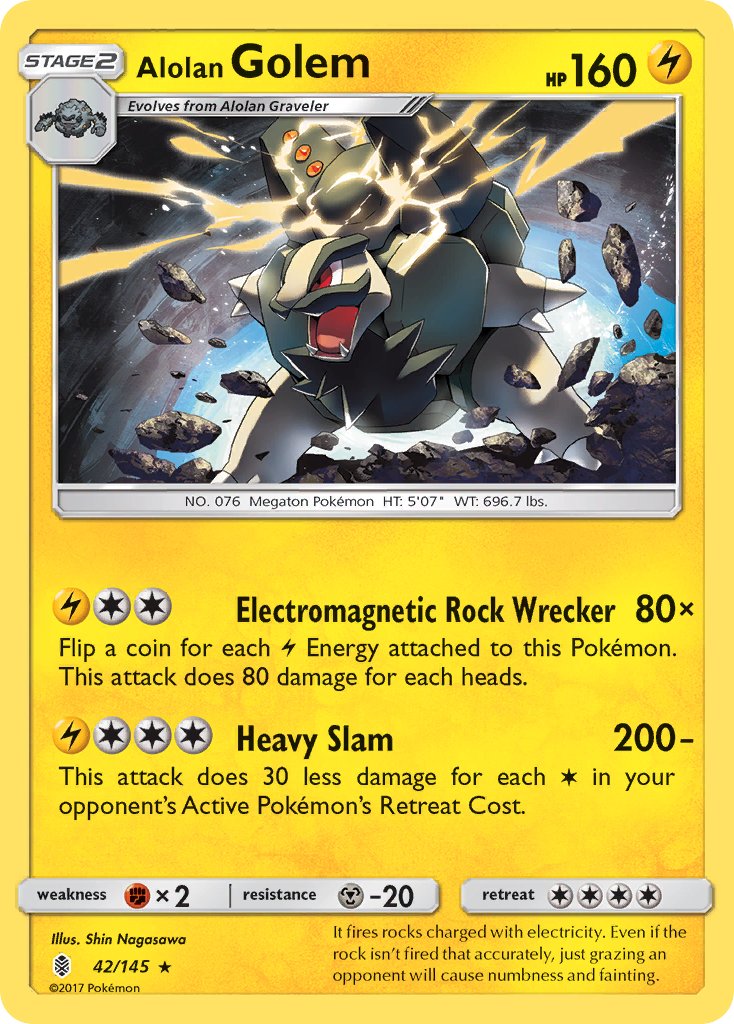 Alolan Golem (42/145) (Cosmos Holo) (Blister Exclusive) [Sun & Moon: Guardians Rising] | Mega City Incorporated