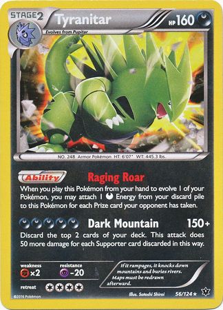 Tyranitar (56/124) (Cosmos Holo) [XY: Fates Collide] | Mega City Incorporated