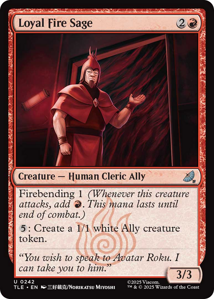 Loyal Fire Sage [Avatar: The Last Airbender: Eternal-Legal] | Mega City Incorporated