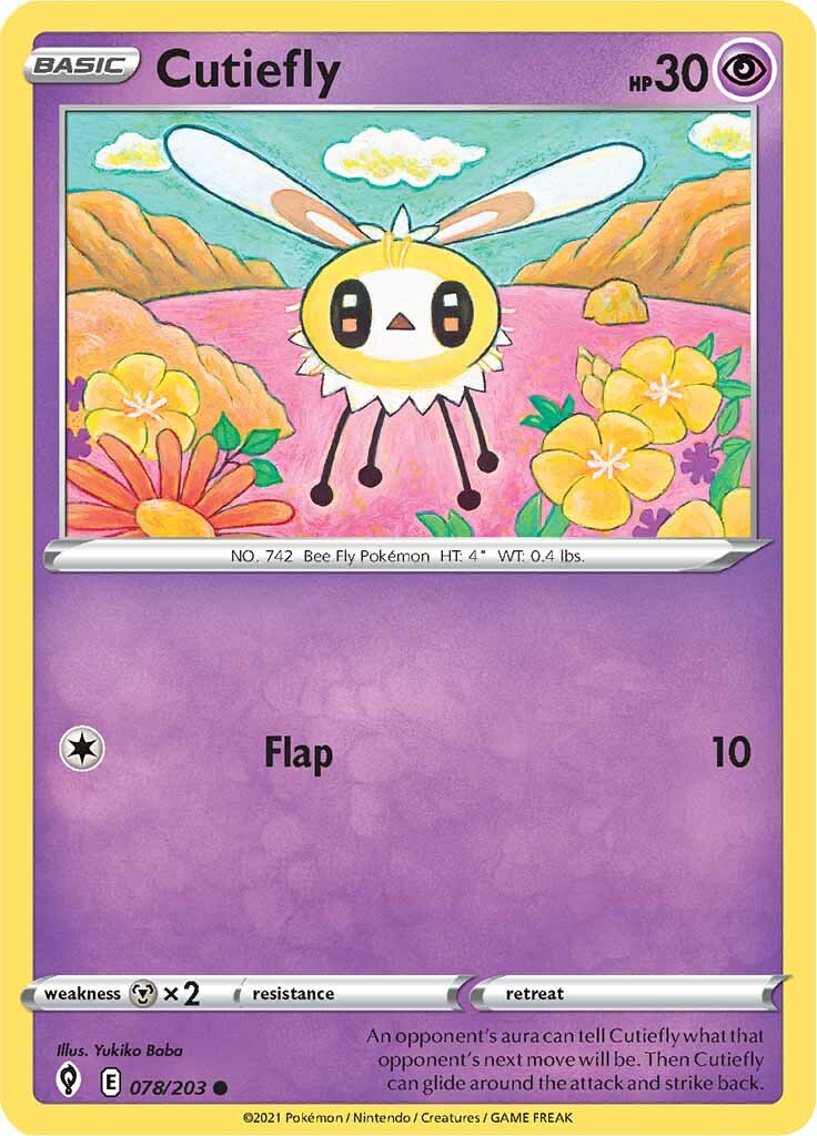 Cutiefly (078/203) [Sword & Shield: Evolving Skies] | Mega City Incorporated