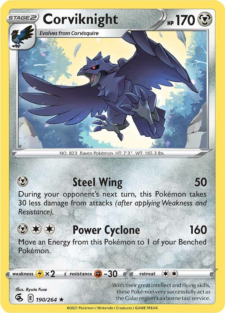 Corviknight (190/264) [Sword & Shield: Fusion Strike] | Mega City Incorporated