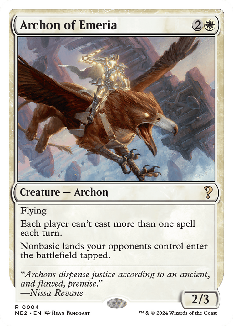 Archon of Emeria (White Border) [Mystery Booster 2] | Mega City Incorporated