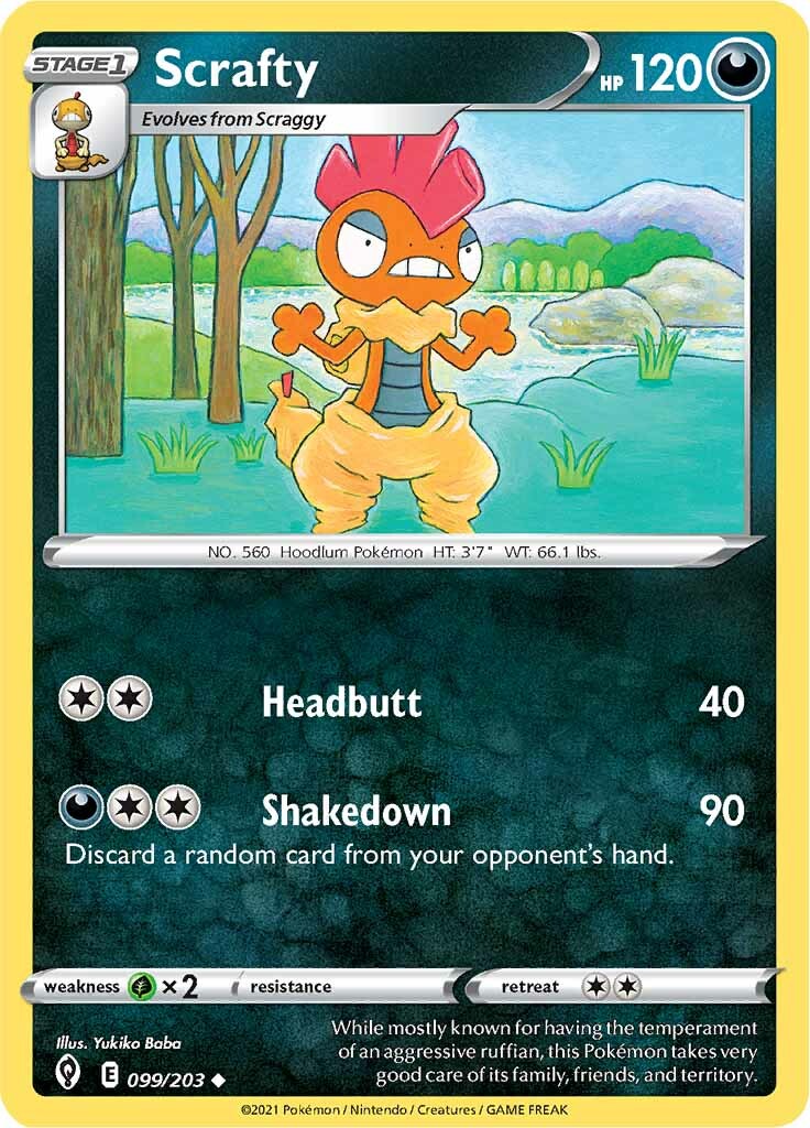 Scrafty (099/203) [Sword & Shield: Evolving Skies] | Mega City Incorporated