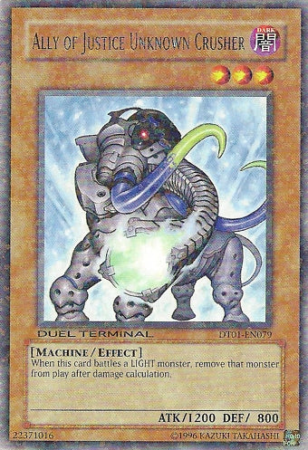 Ally of Justice Unknown Crusher [DT01-EN079] Rare | Mega City Incorporated