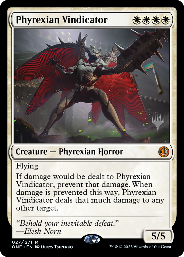 Phyrexian Vindicator (Promo Pack) [Phyrexia: All Will Be One Promos] | Mega City Incorporated