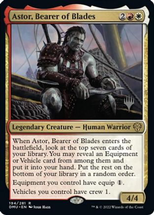 Astor, Bearer of Blades (Promo Pack) [Dominaria United Promos] | Mega City Incorporated