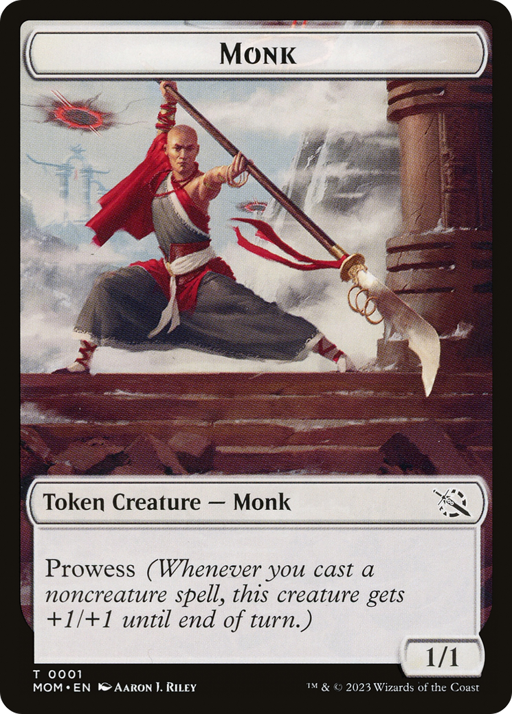 Monk // Spirit (13) Double-Sided Token [March of the Machine Tokens] | Mega City Incorporated