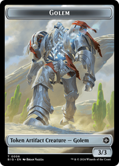 Mercenary // Golem Double-Sided Token [Outlaws of Thunder Junction Tokens] | Mega City Incorporated