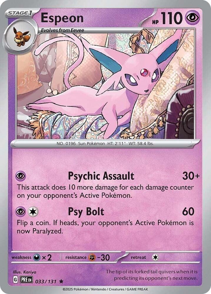 Espeon (033/131) [Scarlet & Violet: Prismatic Evolutions] | Mega City Incorporated