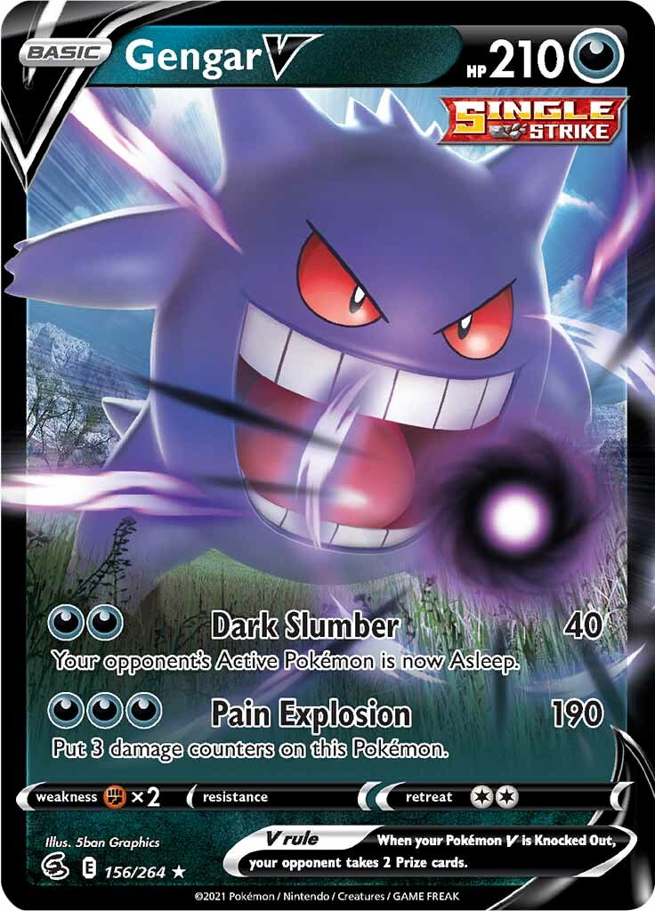 Gengar V (156/264) [Sword & Shield: Fusion Strike] | Mega City Incorporated