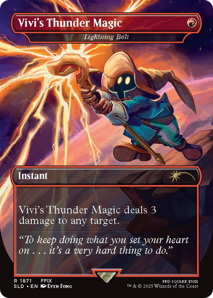 Vivi's Thunder Magic - Lightning Bolt (Rainbow Foil) [Secret Lair Drop Series] | Mega City Incorporated